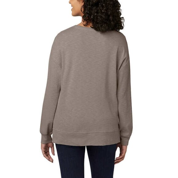 NEW Buffalo David Bitton Women's Slub Crewneck Top | Tan - Picture 3 of 5
